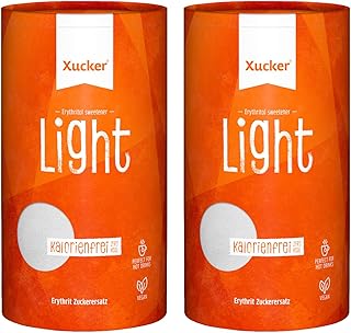 Xucker Light Erythrit 1kg Dose Doppelpack – kalorienfreier Kristallzucker Ersatz als Vegane & zah…