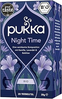 Pukka | Bio-Kräutertee „Night Time“ | Kamille, Lavendel, Lindenblüten und Baldrian | 20 Tee…