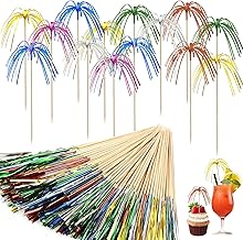 200 Stück Cocktail Feuerwerk Sticks, 23cm Bunt Cocktailspieße Lang, Cocktail Feuerwerk Deko, Fa…