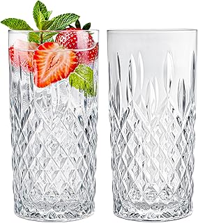 Gläser Set 12-teilig, Trinkgläser Set 300ml transparent, Wassergläser, geriffelte Gläser für…