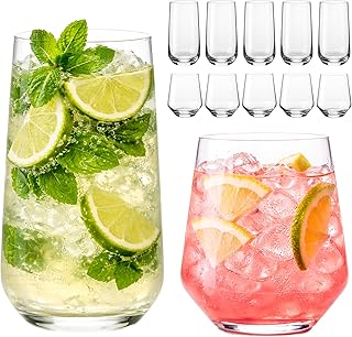 MIAMIO – Trinkgläser Set 12-Teilig, 6x 420 ml, 6x 460 ml, 12er Set Wassergläser, Saftgläser, L…