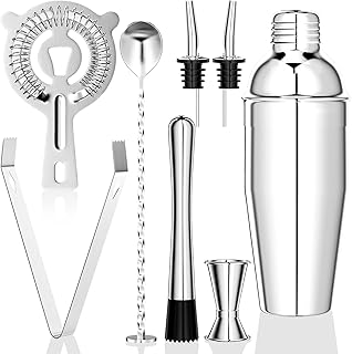 Gvolatee 750 ML Cocktail Set, 8 stück Edelstahl Shaker Mixer, professionelle Barkeeper zubehör,…