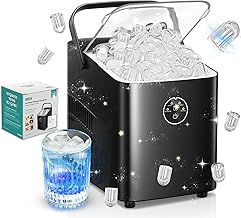 FOHERE Eiswürfelmaschine 14kg 24 Stunden, Eiswürfel in 5 Min, 2 Größen von Bullet Ice, Selbst…