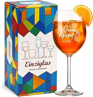 glastal Leonardo Aperol Glas mit Gravur Personalisiert mit Namen – Queen Aperol – 460ml Aperol We…