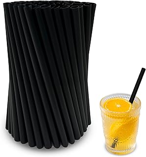 100 Stück wiederverwendbare Strohhalme – 15 x 0,8 cm große Plastik-Strohhalme für Cocktails,…