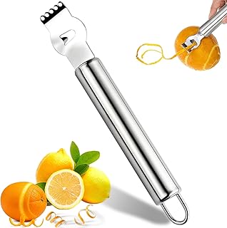 Zitronenschäler,2-in-1 Zitronen Zester Schäler,Edelstahl Zitronen Zestenreißer Professionelles…