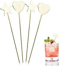 4 Stück Cocktailspieße 12 cm Goldene Cocktail Zubehör Spieße Fingerfood Metallspieße Rostfre…
