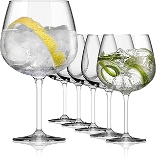 Sahm Bauchiges Gin Gläser Set (6 STK) – Große Ballon Gläser – Spülmaschinenfest – Hochwertige…
