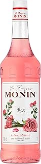 Monin Sirup Rose (1 x 1,0l) – für Cocktails und Desserts – blumiger Geschmack aus Rosenblüten -…