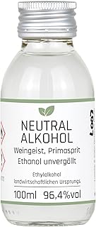 0,1l Weingeist Primasprit Trinkalkohol 96,4% vol – zum Ansetzen von Likören, Gin oder Tinkturen …