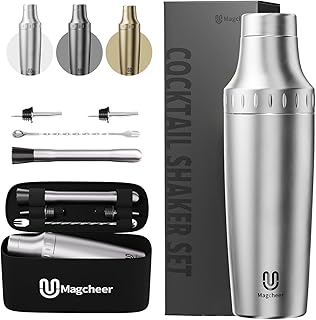 Magcheer Cocktail Shaker Set mit Integrierter Maßskala 900ml Premium Edelstahl Frostsicherer Dop…