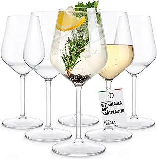 TUNDRA – 6er Set Kunststoff Weingläser, Aperol Spritz Gläser | EVENT 33 cl. | Camping Weingläs…