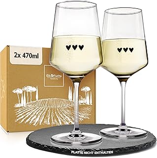 ElbFuchs® Aperitifgläser (2×470 ml) Serie Midnight Affection [GESCHENKIDEE] Spülmaschinenfest …