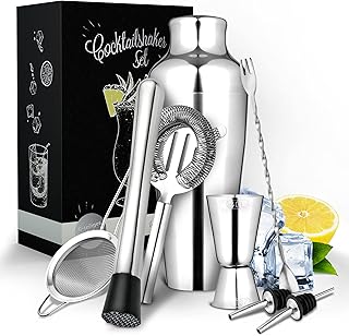 Vezato Cocktail Shaker Set aus Edelstahl 750 ml – Hochwertiges Barkeeper Set – Spülmaschinen gee…