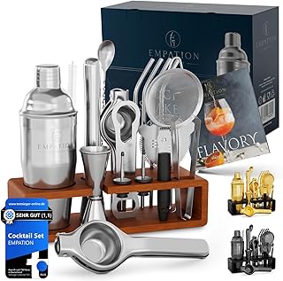 EMPATION Cocktail Set, 700ml Cobbler Cocktail Shaker aus Edelstahl, sicheres Ausgießen & kein Ve…