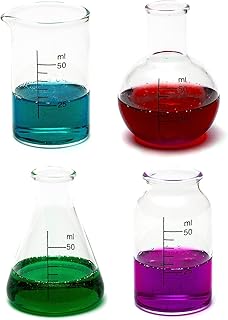 CKB LtdÃ‚® Set of 4 – Laboratory Chemistry Shot Glasses Drinks Shooters 50ml – Science Themed…