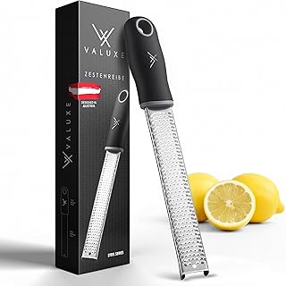 VALUXE® Premium Zester-Reibe spülmaschinengeeignet – Küchenreibe für Parmesan, Muskatnuss, In…