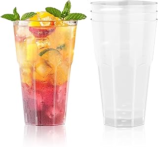 AOLUXLM 100 Stück Becher Set, Wiederverwendbare Partybecher 400ML, Trinkbecher Bruchsichere für…