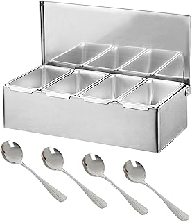 Multi Zutatenbehälter, Edelstahl Behälter Beilagenbehälter mit Deckel, Bar Cocktail Zutatenbeh…