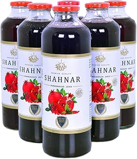 SHAHNAR 6 x 1L Granatapfelsaft – 100% Direktsaft aus Granatapfelkernen, Naturtrüb, Kaltgepress…