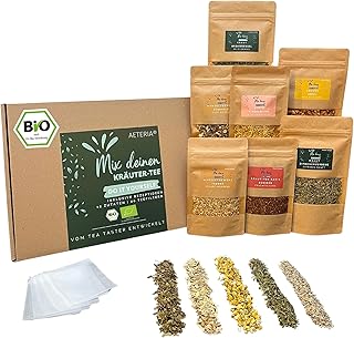 AETERIA® | Vom Tea Taster: BIO Mix deinen Kräutertee | Geschenkset – 12 Zutaten, Rezeptideen …