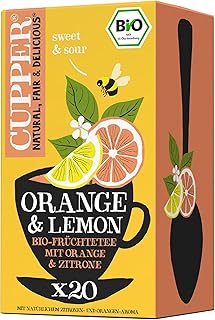 CUPPER Bio Früchtetee „Orange & Lemon Infusion“, 20 ungebleichte Teebeutel, umweltfreundlich, fa…