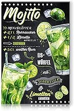 Cocktail Rezepte 20x30cm Alu Schild Deko Metallschild Dekoration für Bar Theke Pub Küche Cafe G…