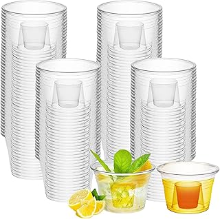 Jager Bomb Shot Becher Plastik 100 Stück Schnapsgläser Plastik 175+25ml Shotgläser Wiederverwe…