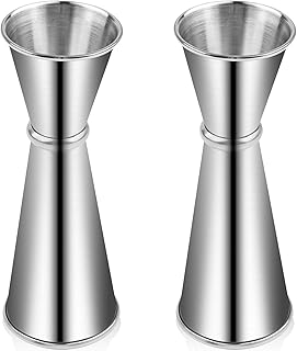 2 Stück Cocktail Messbecher,2 oz und 1 oz,Cocktail Messbecher aus Edelstahl,Messbecher für Bark…