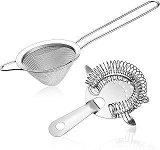 2 Stücke Fein Mesh Sieb mit Griff Edelstahl Konisches Lebensmittel sieb Edelstahl Cocktail sieb …