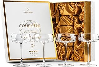Coupette Cocktail Martini Gläser und Champagnerschalen | 4er Set | Elegante 260 ml Kristall Coup…
