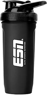 ESN Shaker Reforce Stainless Steel, schwarz, 700 ml, auslaufsicher, Maßeinheiten innen graviert,…