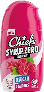 CHIEFS Syrup Zero, Himbeere, 65ml, für mehr als 8l Fertiggetränk, Sirup zuckerfrei mit echten F…