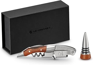 Le Creuset Kellnerkorkenzieher und Verschluss – Geschenkset, GS 190, Kunststoff, Holz, 5981401220…
