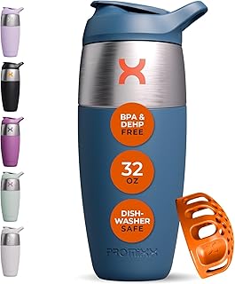 Promixx Pursuit Shaker-Flasche – einwandige Edelstahl Protein Shaker Bottle, super glatte Shakes,…