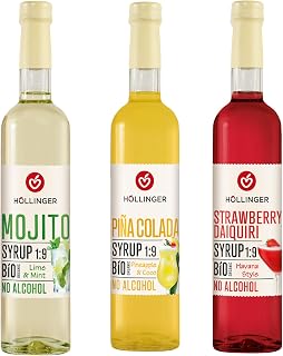 HÖLLINGER Bio Cocktailsirup Set Mojito, Piña Colada, Strawberry Daiquiri