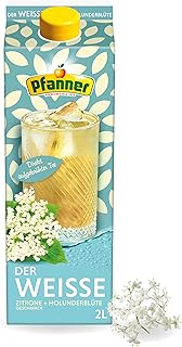 Pfanner Der Weiße Zitrone-Holunderblüte Eistee – 2 l Packung – direkt aufgebrühter Tee mit Z…