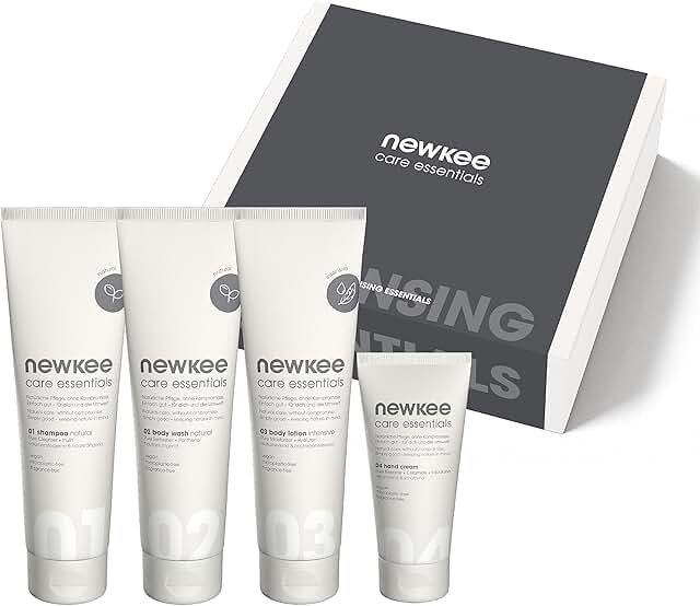 newkee Pflegeset (Bodylotion, Shampoo, Duschgel & Handcreme), Vegan, Geschenkset, von Manuel Neue…