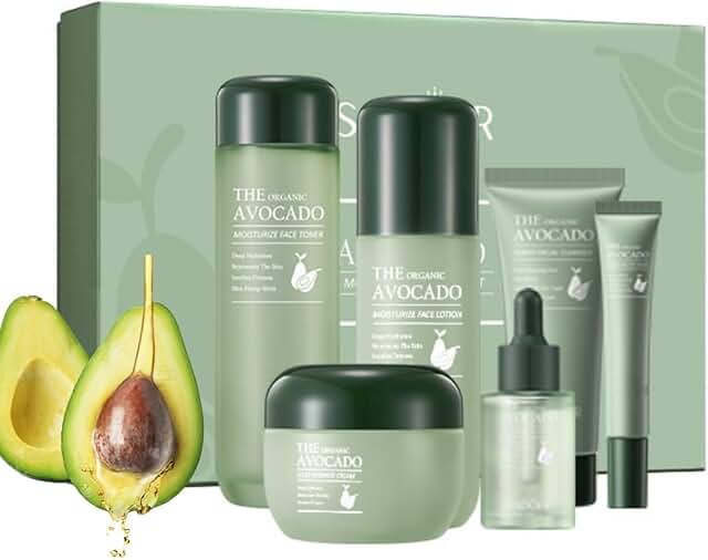6-teiliges Avocado hautpflege set Frauen & Teenager Mädchen – skin care set mit Gesichtsreinig…