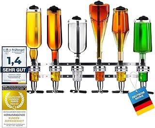 Bar-Butler zur Wand-Montage, 6-Fach Flaschen-Halter mit 4cl-Dosierer Getränkespender für Schnap…