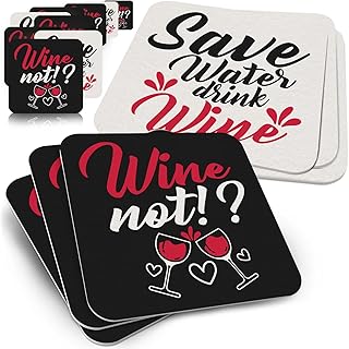 Witzige Bierdeckel Wein von Funke & Brand – 50er Set mit Wine Not & Save Water Drink Wine Sprüch…