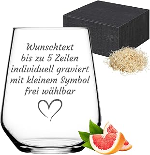 polar-effekt Wasserglas mit Gravur – Trinkglas personalisiert mit Text und Symbol – Saftglas 425 …