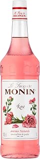 Monin Sirup Rose (1 x 1,0 l) – für Cocktails und Desserts – blumiger Geschmack aus Rosenblüten