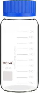 stonylab Graduierte Vorratsflasche, Premium Glas Runde Reagenzflasche mit GL80 Schraubverschluss,…