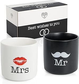 WeddingTree Mr und Mrs Tassen 2er Set – Partnertassen – Tasse Mr und Mrs für Paare zur Hochzeit …