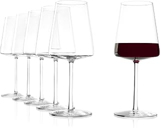 Stölzle Lausitz Power Rotweingläser Rotweinkelche 520 ml, 6er-Set | Rotweingläser mit eckiger …