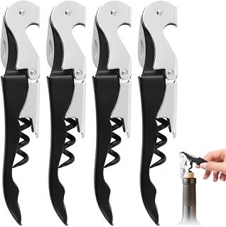 4 Stück Kellnermesser, 3-in-1 Flaschenöffner, Korkenzieher Edelstahl | Weinöffner für Sommeli…