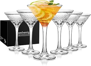 Martini Gläser 6er Set, 180ml Espresso Martinigläser, Bleifreies Kristall Cocktailgläser, Wein…