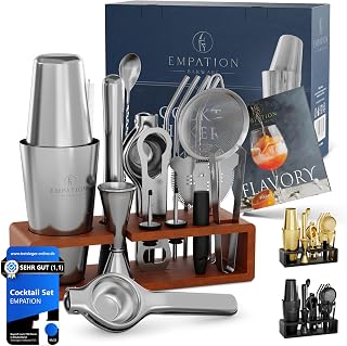 EMPATION Cocktail Set [TESTSIEGER] 825ml Boston Cocktail Shaker aus Edelstahl, leicht zu öffnen …