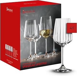 Spiegelau Weißweingläser 4er Set, 440 ml, LifeStyle, 4450172, Weinglas aus Kristallglas, spülm…